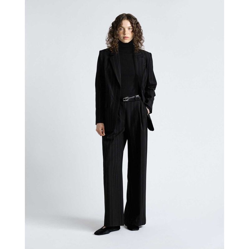 Cue Pinstripe Boyfriend Blazer image number 3